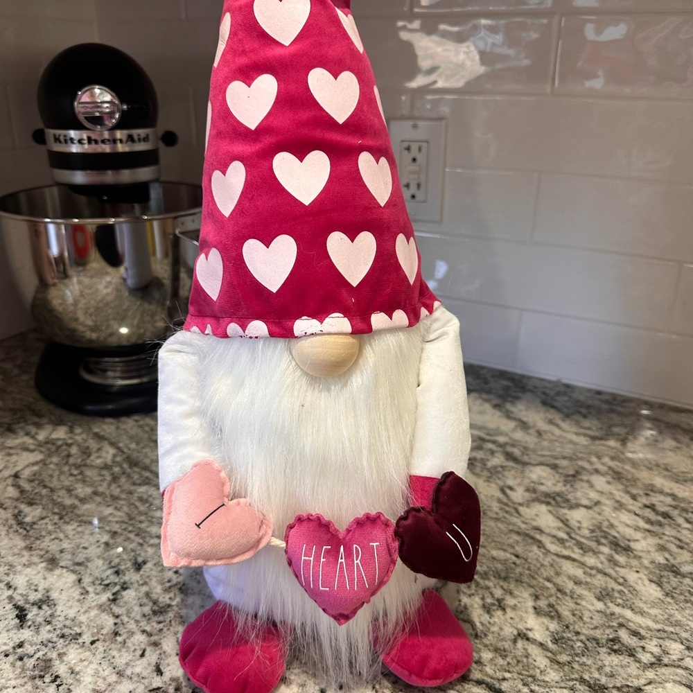 Rae Dunn Pink Heart Gnome Decor